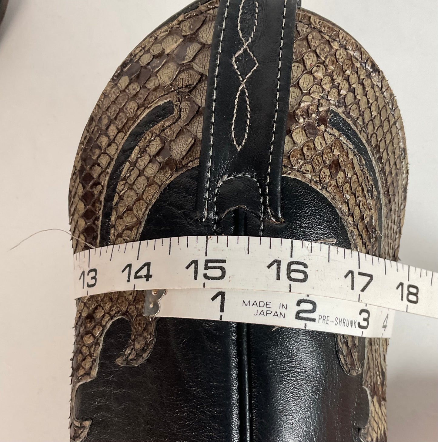 Vintage Laredo Snakeskin Overlay Cowgirl Boot 8 B USA Made Python