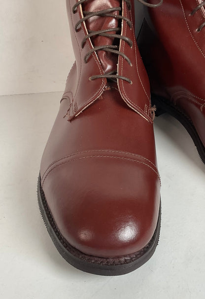 Marlborough England Jodhpur Lace Up Boots | Burgundy Calf | UK 9 | US 10
