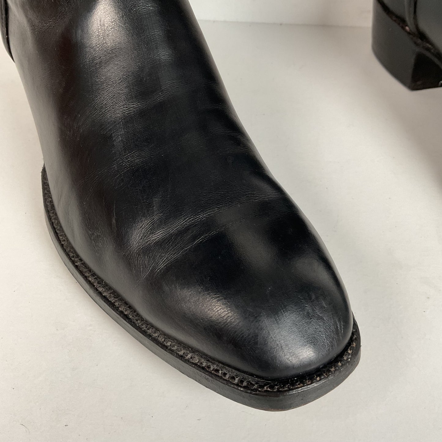 Vintage Lucchese French Toe Cowboy Boots | Black Calf | USA Made | Men’s 11 C