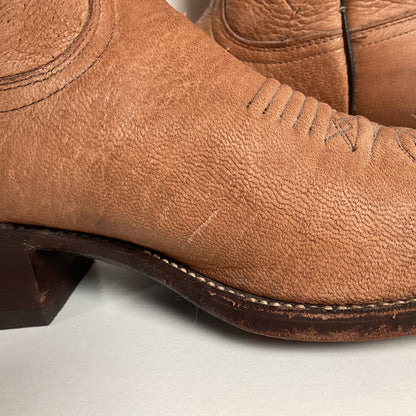 Vintage Dan Post Elk Skin Cowboy Boots | USA Made | Men’s 9.5 D