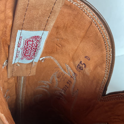 Nocona Wildebeest Wingtip Cowboy Boots Men’s 8.5 D USA Made Exotic Suede
