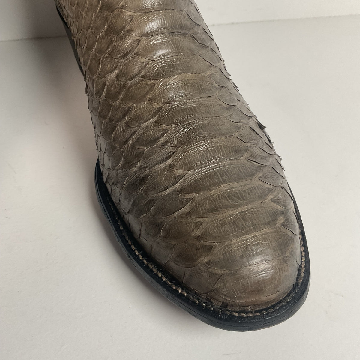 Vintage Sanders Python Snakeskin Cowboy Boots | Grey | Men’s 10 D