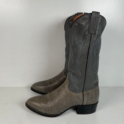 Vintage J. Chisholm Bullhide Cowboy Boots | USA Made | Grey | Men’s 8.5 D