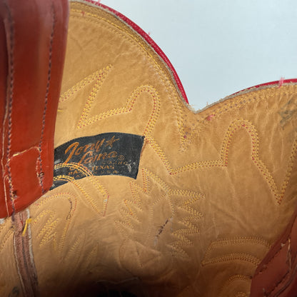 Vintage Tony Lama Cowboy Boots | Gold Label | Tooled Inlay | 6.5 C | Women’s 7.5
