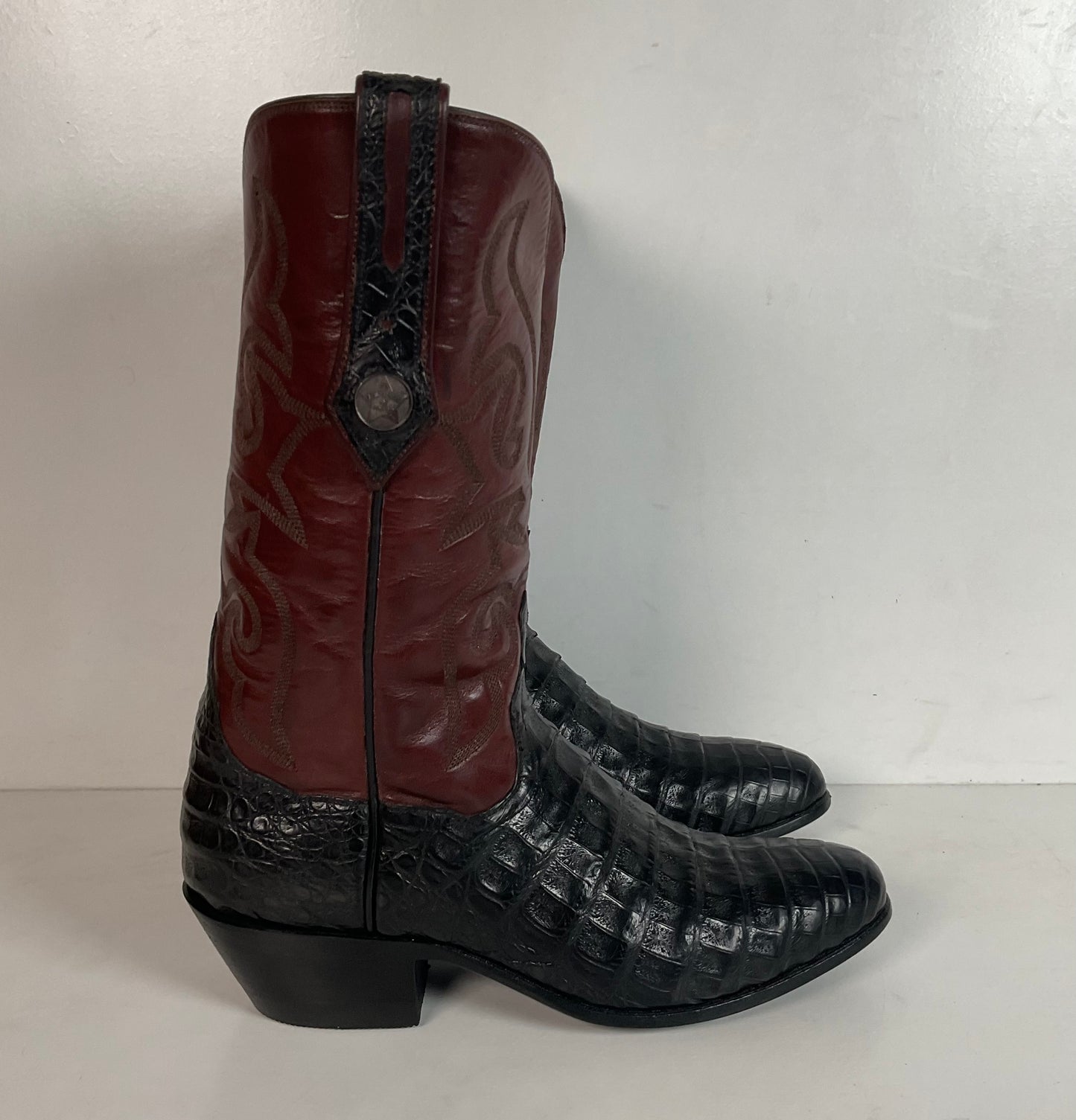 J B Hill Women’s Exotic Caiman Cowgirl Boots 7.5 B Belly Cut Custom