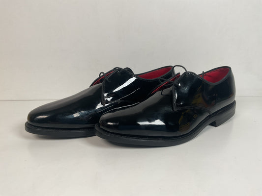Allen Edmonds Kendall Plain Toe Derby Shoes 8 D Glossy Patent Leather