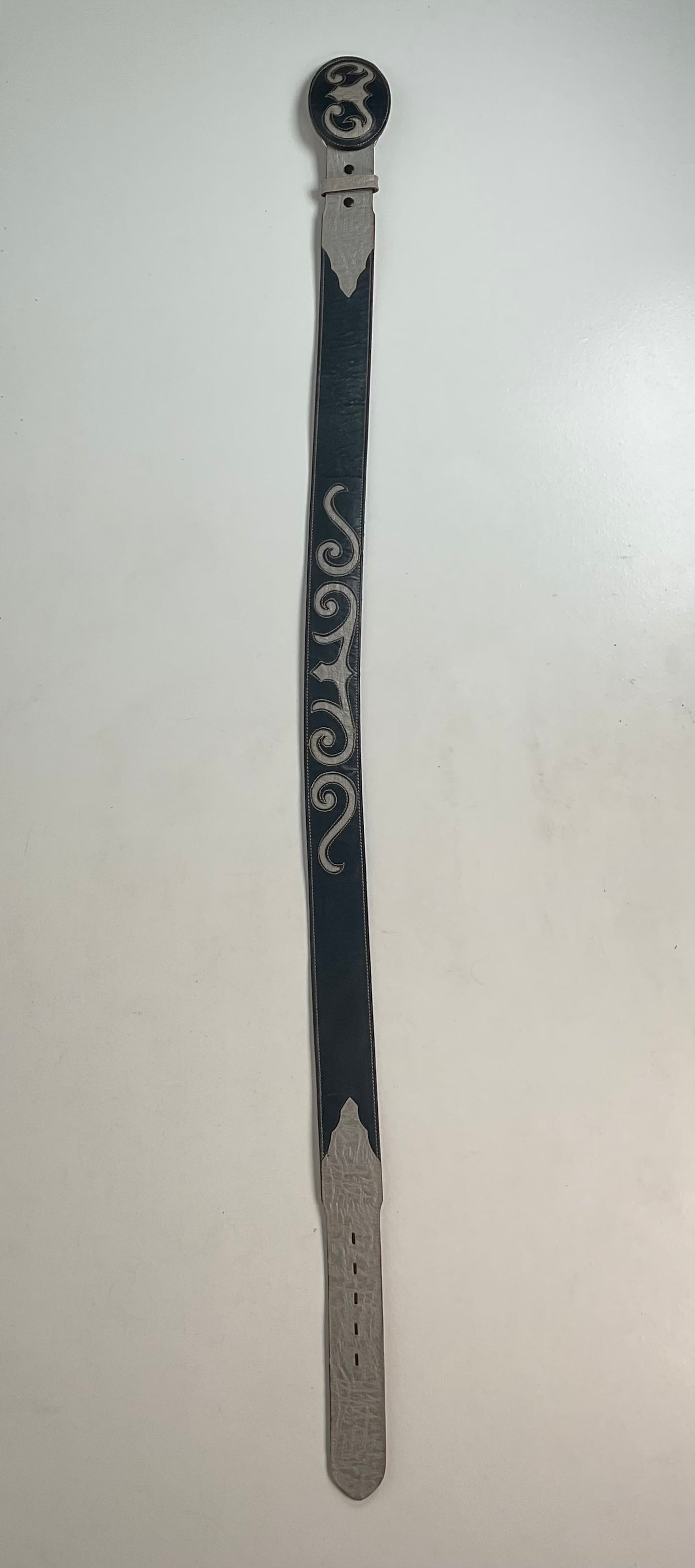 Tony Lama Antelope Skin Belt 36 Navy Blue Exotic USA Made