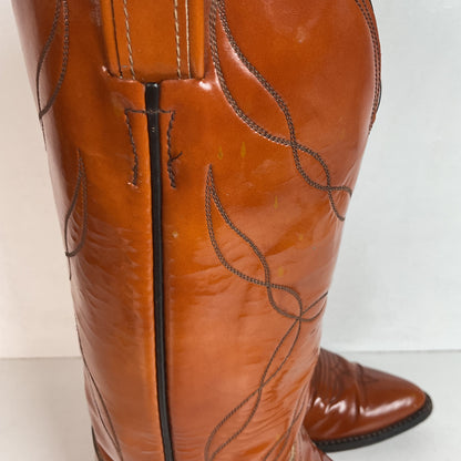 Vintage Tony Lama Patent Leather Cowgirl Boots Men’s 6 | Women’s 7 Gold Label