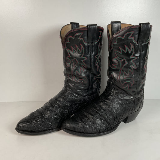 Vintage Olathe Sea Bass Cowboy Boots | Exotic | Distressed | Men’s 13 EE