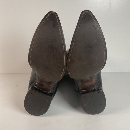 1950s Tony Lama Cowboy Boots | Black | Distressed | Men’s 9.5