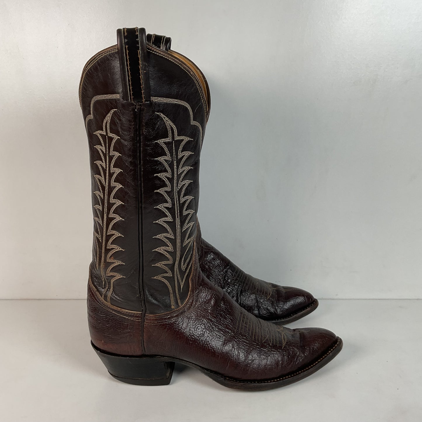 Vintage 1960s Tony Lama Antelope Cowboy Boots 9 B Gold Label Exotic