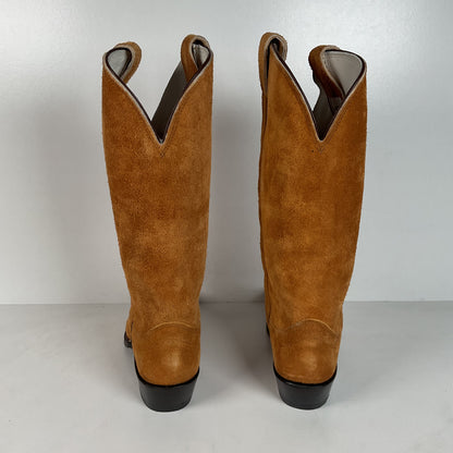 Olathe Full Rough Out Suede Cowboy Boots | USA Made | Men’s 9 B | Women’s 10
