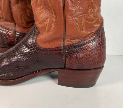 Vintage W.B. Masterson Wrangler Cowboy Boots 12 B (Narrow) Dress Lizard Cut
