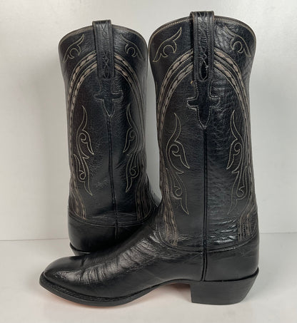 Lucchese San Antonio Exotic Eel Cowboy Boots 9 B Vintage French Toe
