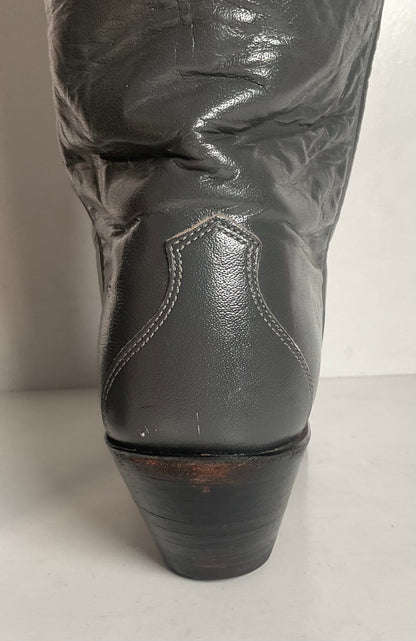 Vintage Justin Tall Grey Cowgirl Boots 7 B USA Made