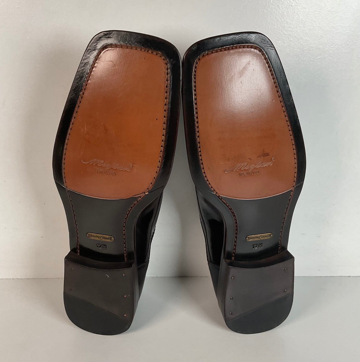 Mezlan Genuine Crocodile Derby Shoes 12 M Exotic