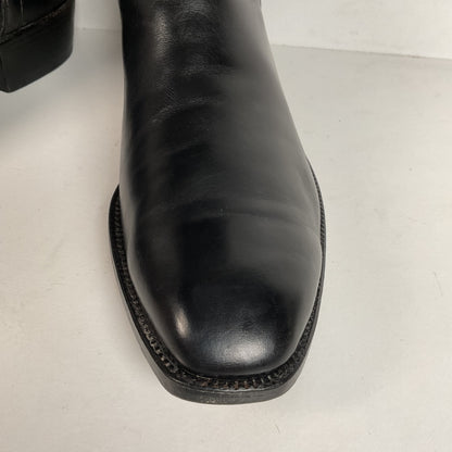Vintage Lucchese French Toe Cowboy Boots | Black Calf | USA Made | Men’s 11 C