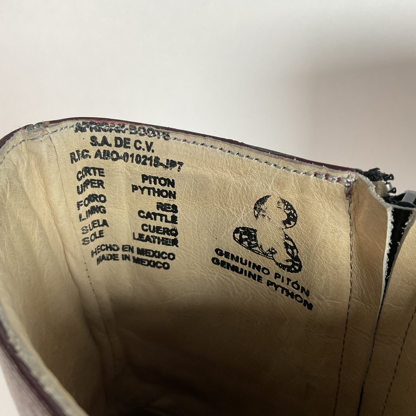 Western Snakeskin Stiletto Boots | Burgundy Python | Men’s 7.5 | Women’s 9