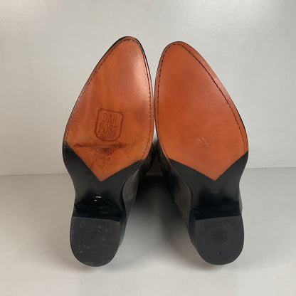 Vintage Dan Post Grey Elk Skin Cowboy Boots 10.5 D USA Made Old Label