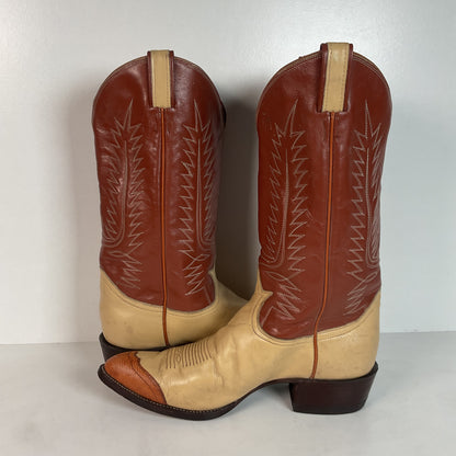 Vintage Tony Lama Urban Cowboy Boots | Teju Lizard Wingtip | Gold Label | 10 D
