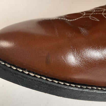 Vintage 1960s Cowtown Cowboy Boots 12 D Chocolate Brown