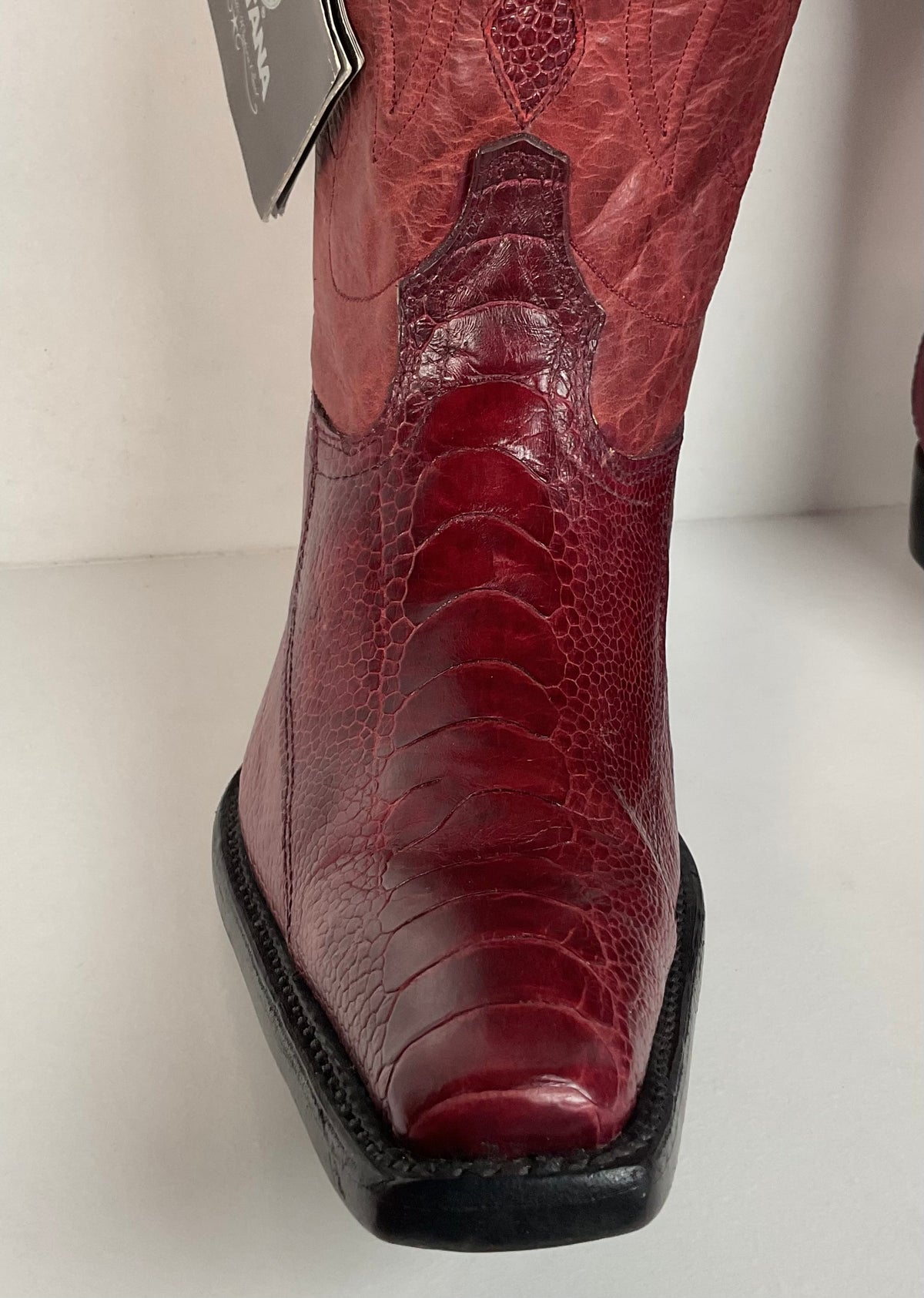 Montana Ostrich Leg Cowboy Boots | Exotic | Tooled Inlay | Men’s 6 | Women’s 7.5