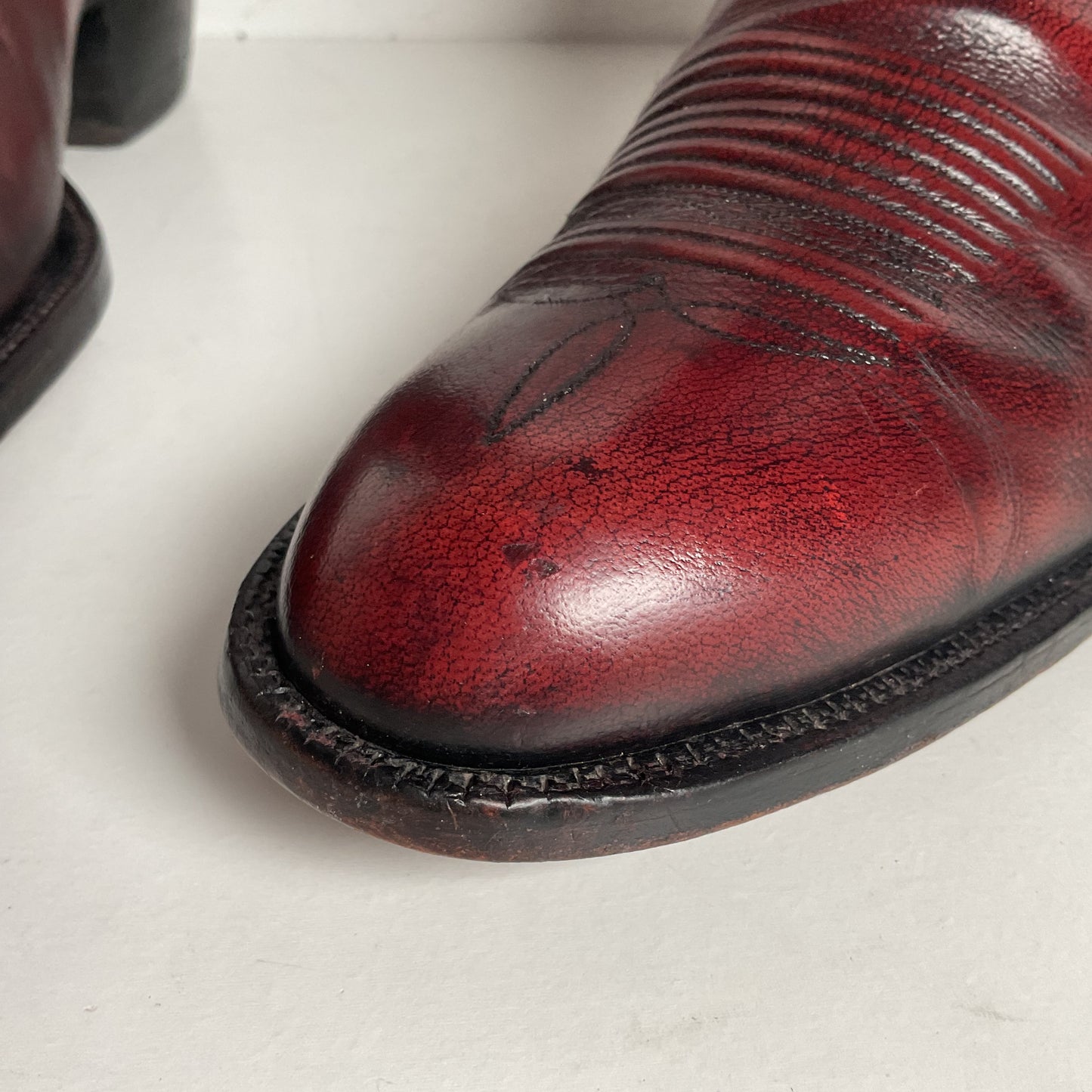 Vintage Lucchese San Antonio Cowboy Boots | Oxblood | Extra Narrow | 11.5 A