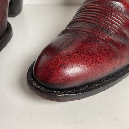 Vintage Lucchese San Antonio Cowboy Boots | Oxblood | Extra Narrow | 11.5 A