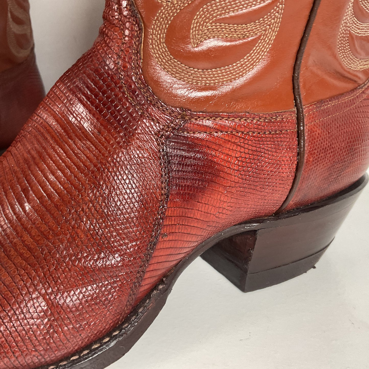 Vintage Tony Lama Teju Lizard Cowboy Boots | Gold Label | Narrow | Men’s 9.5 B