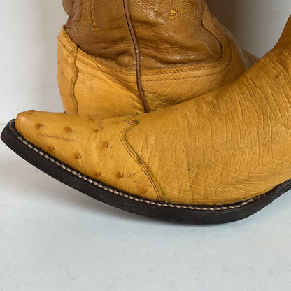 Cuadra Butterscotch Ostrich Quill Cowboy Boots US 10 Exotic