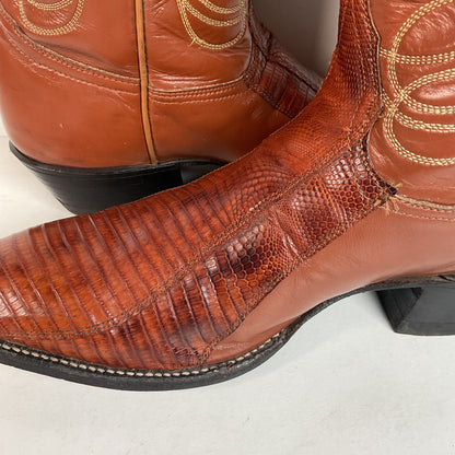 Tony Lama Teju Lizard Cowgirl Boots — Gold Label —  Men’s 7.5 C | Women’s 8.5