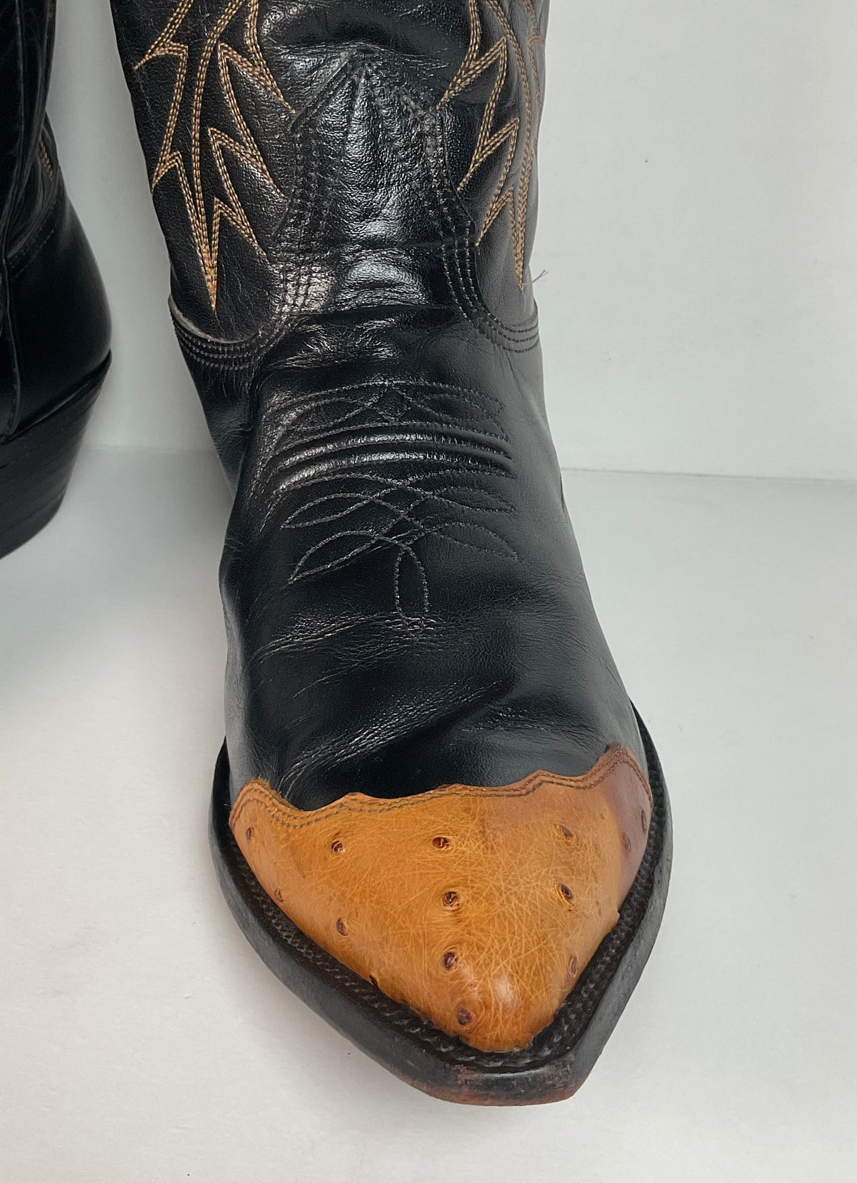 Vintage Nocona Wingtip Cowboy Boots | Exotic Ostrich Quill | Men’s 11 D