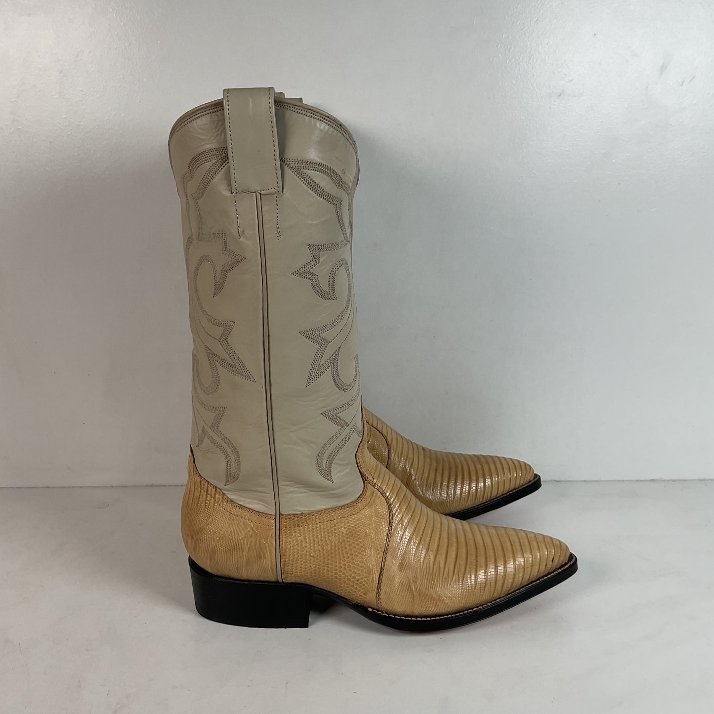 Silvertown Blonde Lizard Cowgirl Boots | Men’s 7.5 C | Women’s 8.5