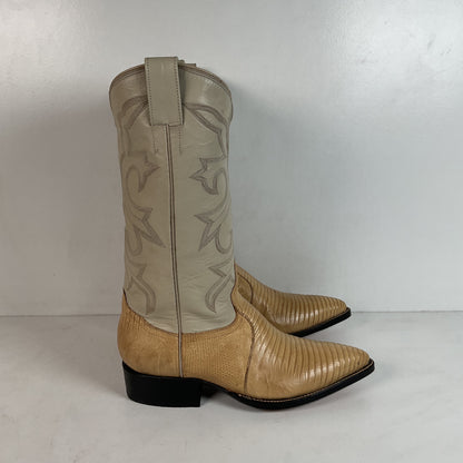 Silvertown Blonde Lizard Cowgirl Boots | Men’s 7.5 C | Women’s 8.5