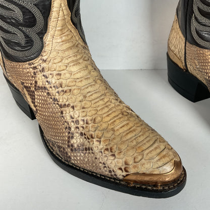 Vintage Tony Lama Python Snakeskin Cowboy Boots | Gold Label | Men’s 7.5 D