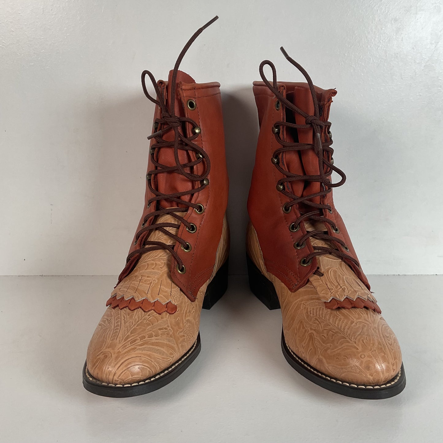 Vintage Laredo Women’s Kiltie Packer Boots 8 M Granny Tooled