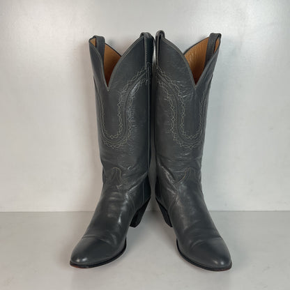 Vintage Justin Tall Grey Cowgirl Boots 7 B USA Made