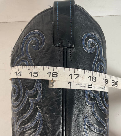 Black Lizard Teju Cowboy Boots 11 D Round Toe