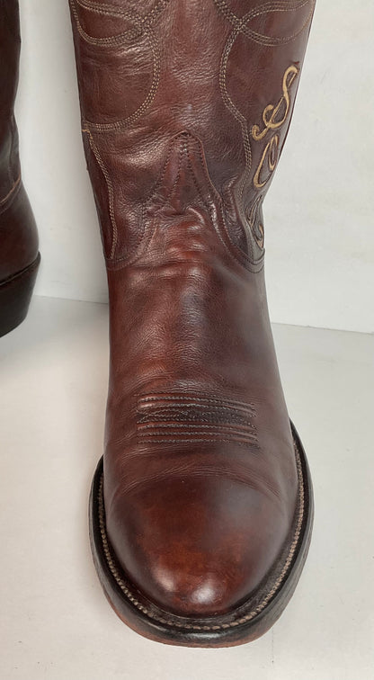 Vintage Rocky Carroll Custom Cowgirl Boots 8-8.5 Texas Americana