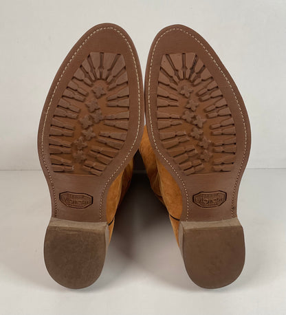 Vintage Wolverine Full Suede Cowgirl Boots 8 M Harvest Wheat Vibram