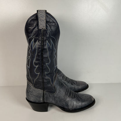 Vintage Sanders Cowboy Boots | Exotic Shark Skin | Extra Narrow | Men’s 11.5 A
