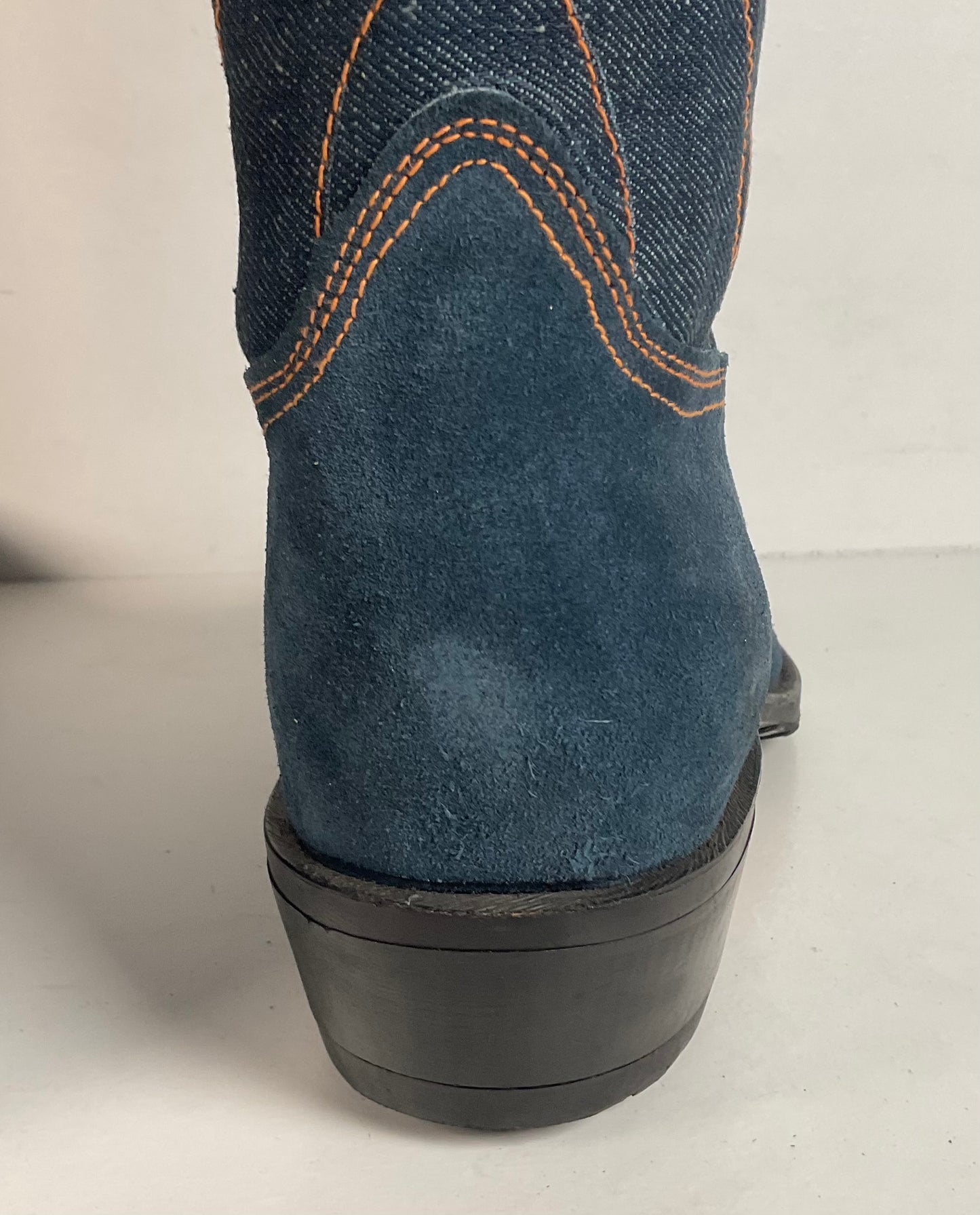 Vintage Blue Jean Denim Cowboy Boots | USA Made | 1970s | Men’s 11 D