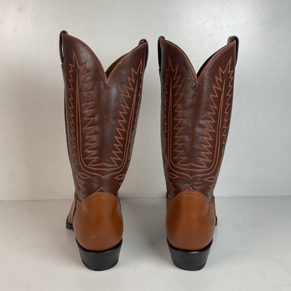 1970s Tony Lama Cowboy Boots 12 D Gold Label USA Made