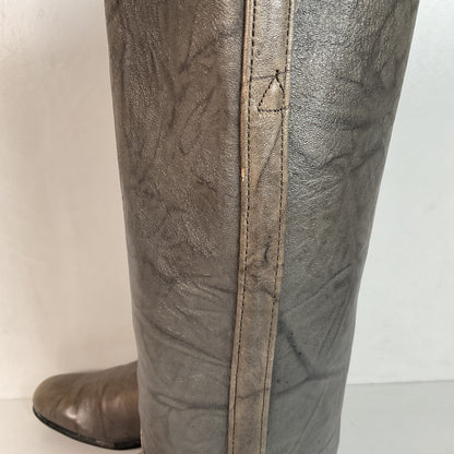 Vintage Justin Grey Marbled Campus Riding Boots 7 B USA Made