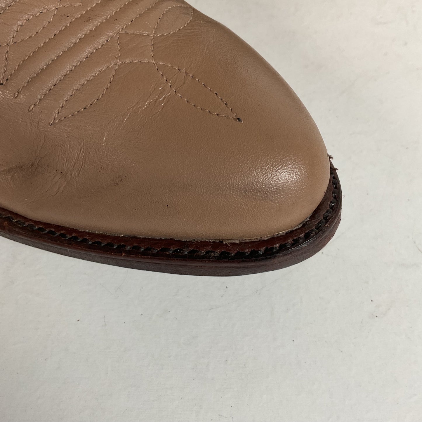 Vintage Panhandle Slim Beige Cowgirl Boots 6.5 B Handcrafted