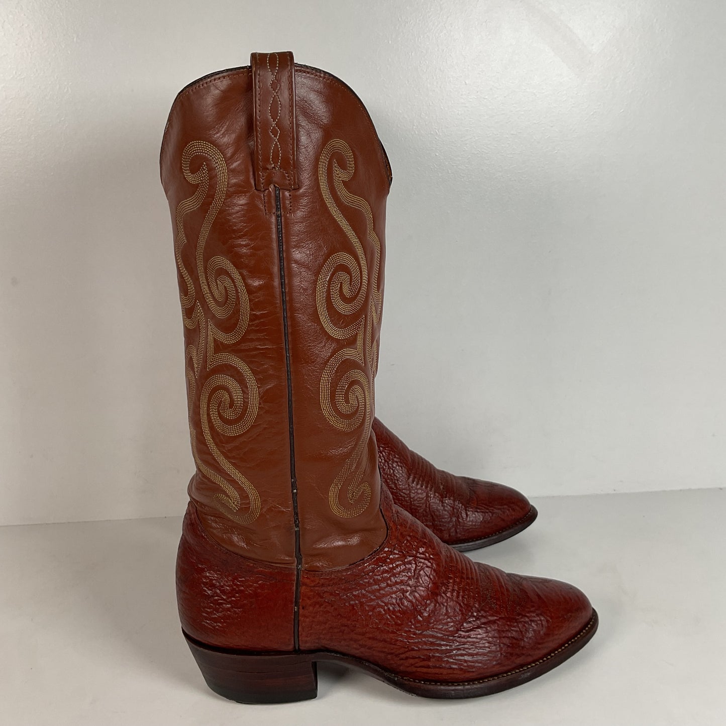 Vintage J. Chisholm Shark Skin Cowboy Boots | USA Made | Exotic | Men’s 10 D
