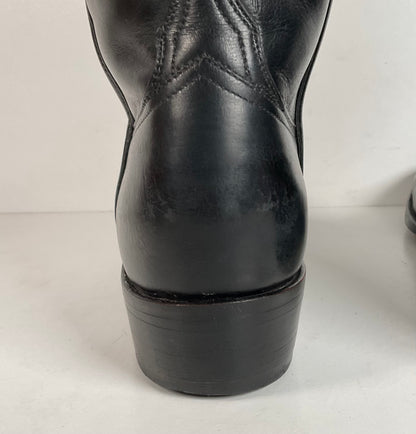 Vintage Lucchese French Toe Cowboy Boots | Black Calf | USA Made | Men’s 11 C