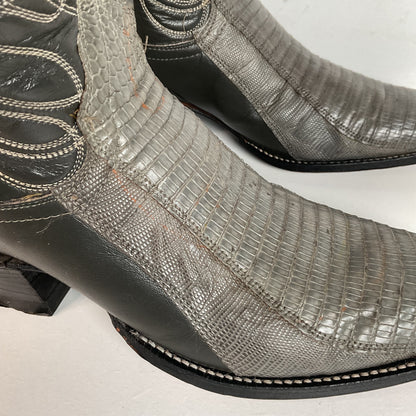 Vintage Tony Lama Gold Label Cowgirl Boots 6.5 B Grey Lizard Teju