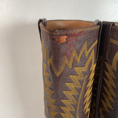 Vintage 1960s Stove Pipe Cowboy Boots 9-9.5 Exotic Shark Skin Custom Made