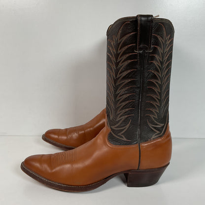 Vintage 1970s Justin Cowboy Boots 13 A Calfskin USA Made